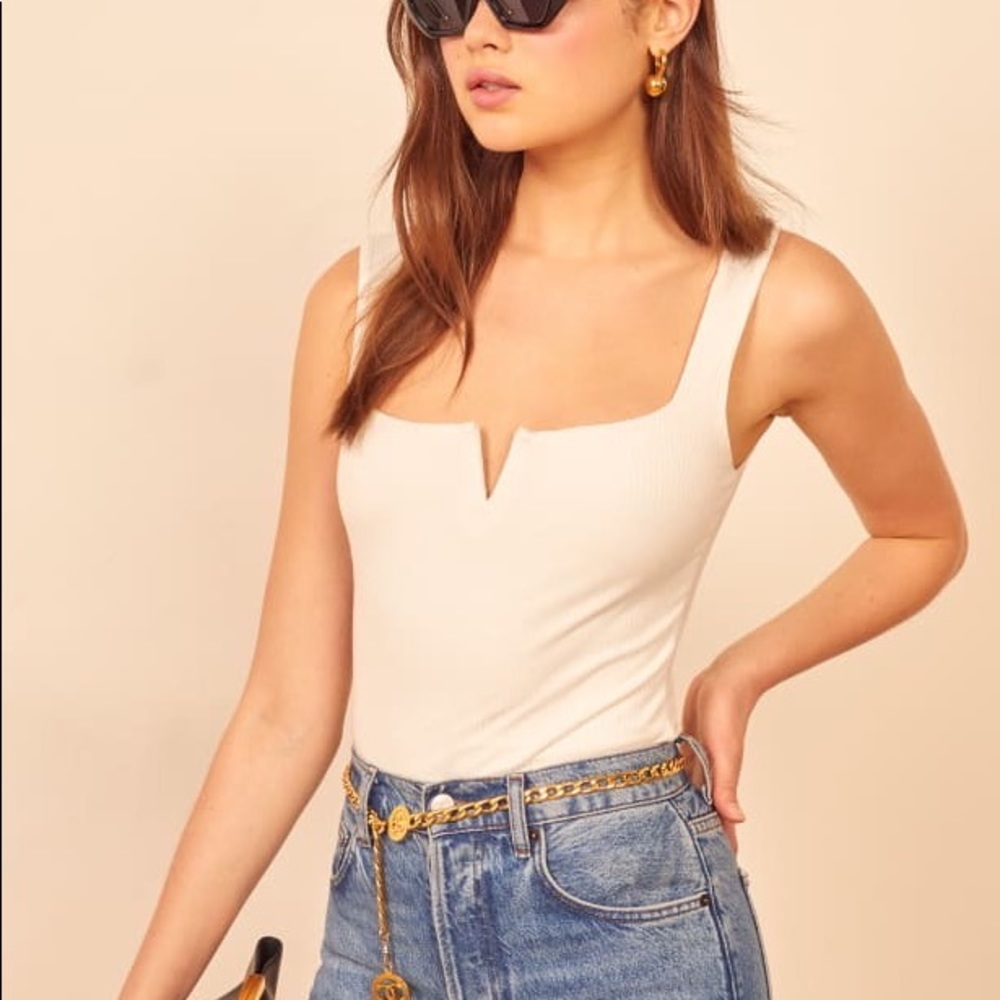 Reformation Ossie Top in White, Small
